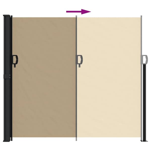 vidaXL Infällbar sidomarkis beige 180x600 cm Beige