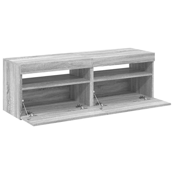 vidaXL Tv-bänkar 2 st med LED-belysning grå sonoma 60x35x40 cm Grå