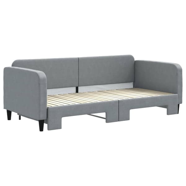 vidaXL Dagbädd utdragbar ljusgrå 90x200 cm tyg Grå