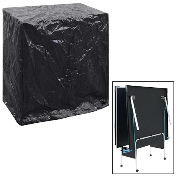 vidaXL Överdrag för pingisbord 8 öljetter 160x55x182 cm Svart