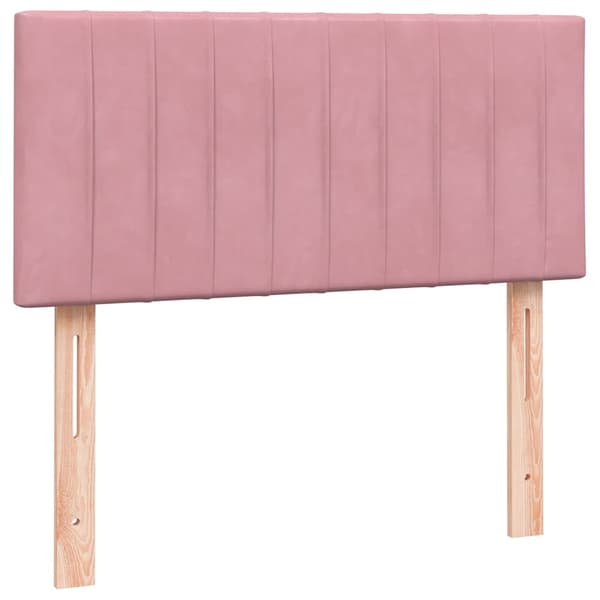 vidaXL Ramsäng med madrass rosa 90x210 cm sammet Rosa
