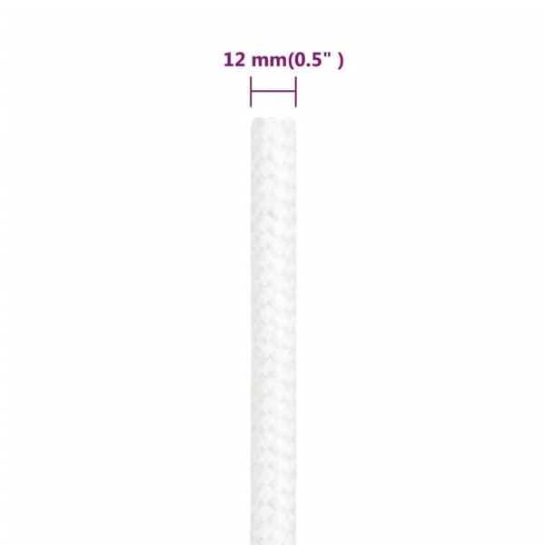 vidaXL Båtlina helvit 12 mm 250 m polypropylen