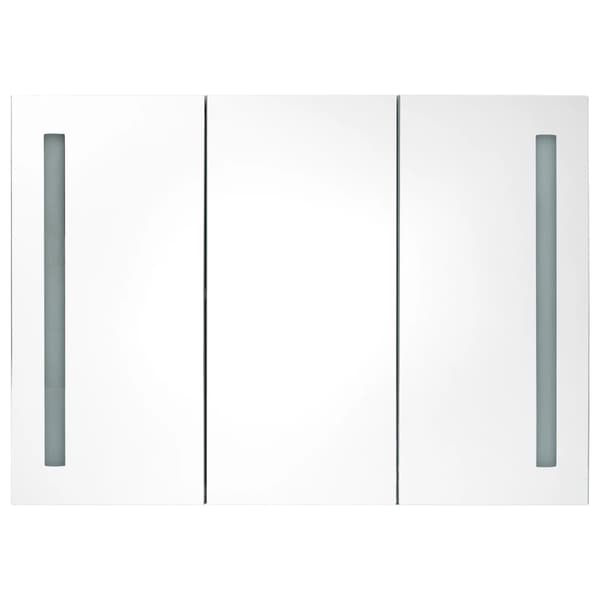 vidaXL Spegelskåp med LED 89x14x62 cm glänsande grå grå
