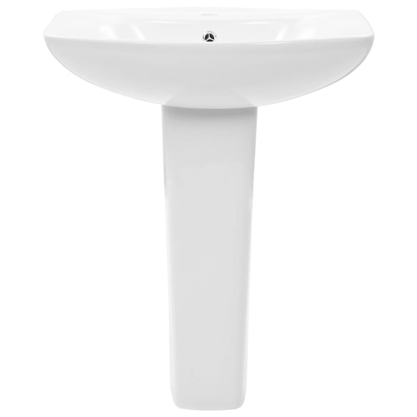 vidaXL Handfat fristående med piedestal keramik 650x520x200 mm vit Vit