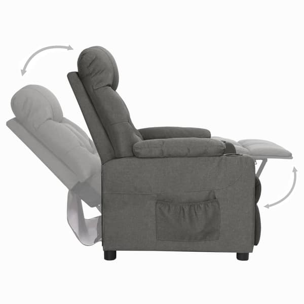 vidaXL Reclinerfåtölj mörkgrå tyg grå
