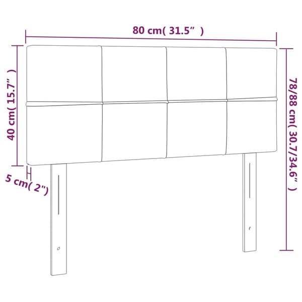 vidaXL Sänggavel mörkblå 80x5x78/88 cm sammet Blå