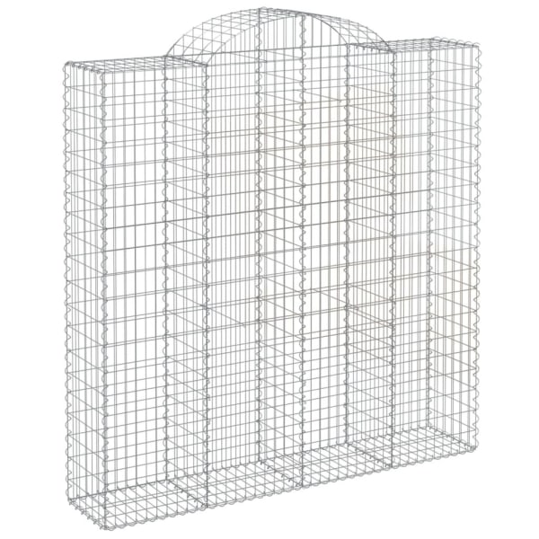 vidaXL Gabioner bågformade 5 st 200x50x200/220 cm galvaniserat järn Silver