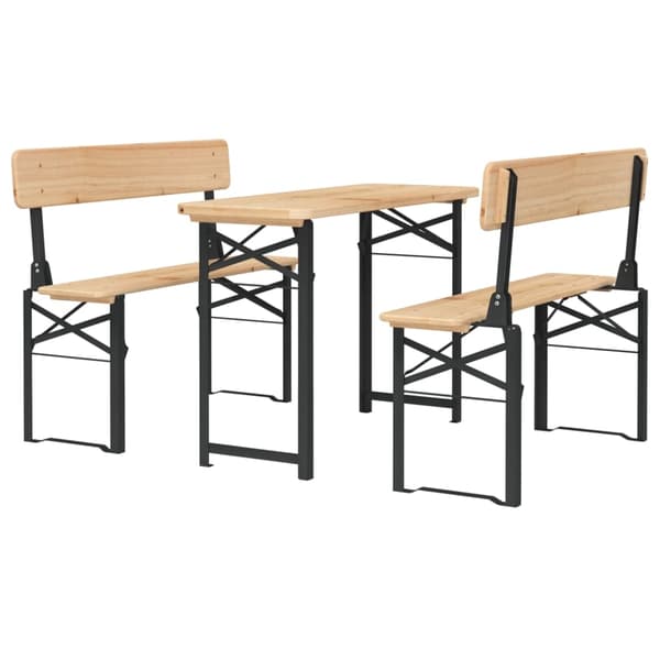 vidaXL Bargrupp 3 delar hopfällbar massiv gran Brun