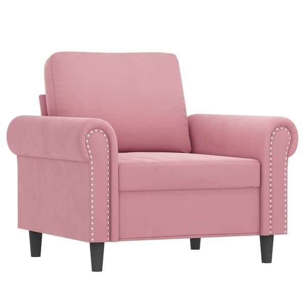 vidaXL Soffgrupp med dynor 4 delar rosa sammet Rosa
