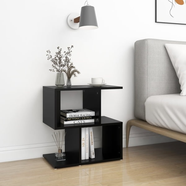 vidaXL Sängbord 2 st svart 50x30x51,5 cm konstruerat trä Svart