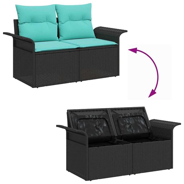vidaXL Trädgårdsoffset 4 st Poly rattan Brun