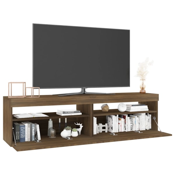 vidaXL Tv-bänkar med LED-belysning 2 st brun ek 75x35x40 cm Brun