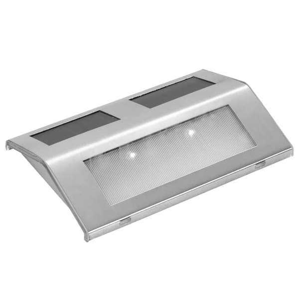 vidaXL Vägglampa solcell 4-pack Silver