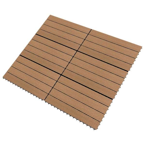 vidaXL Markplattor 6 st WPC 60x30 cm 1,08 m² brun Brun