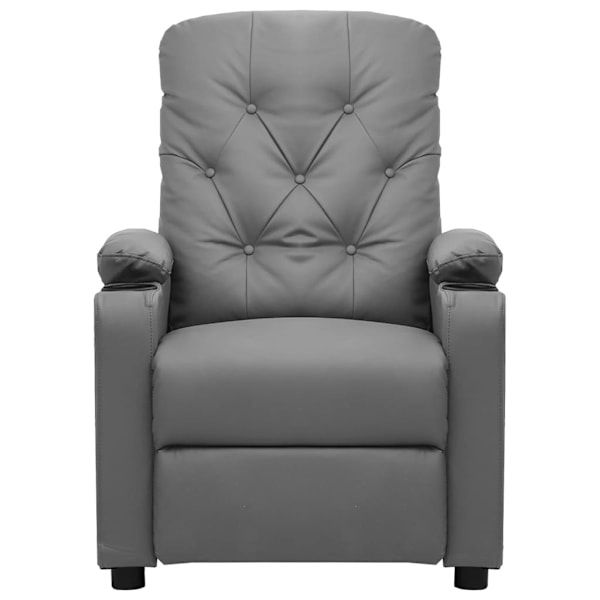 vidaXL Massagefåtölj med uppresningshjälp grå konstläder grå