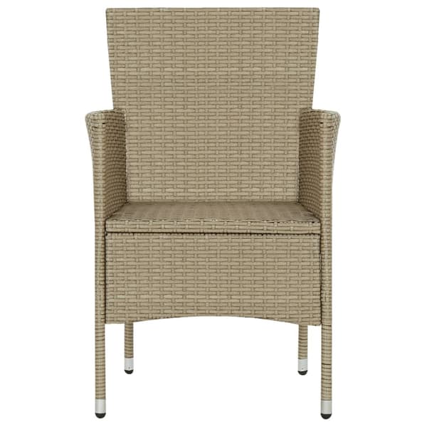 vidaXL Matstol trädgård 4 st konstrotting beige Beige