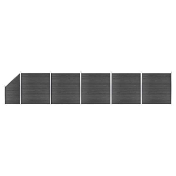 vidaXL Staketpaneler WPC 965x(105-186) cm svart Svart