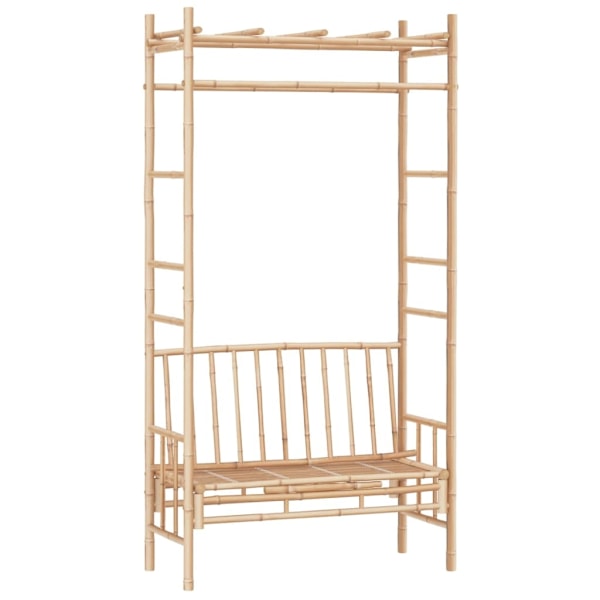 vidaXL Trädgårdsbänk med pergola 116 cm bambu Brun