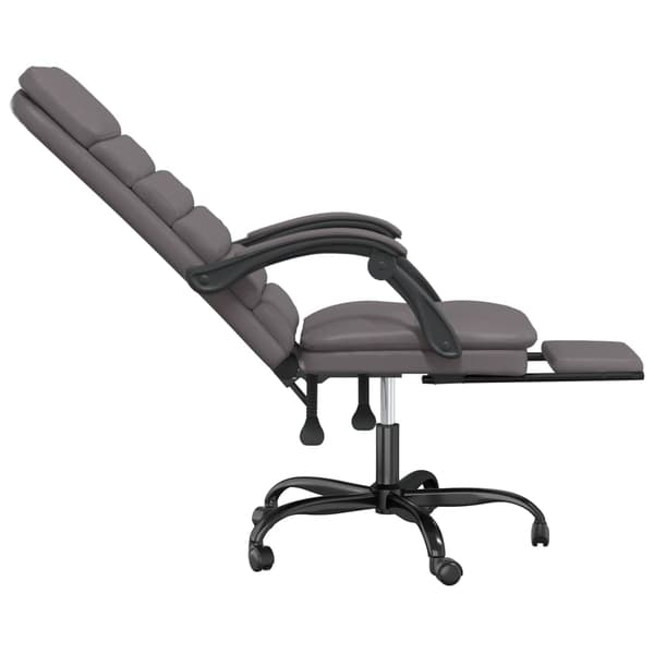 vidaXL Kontorsstol med massage grå konstläder Grå