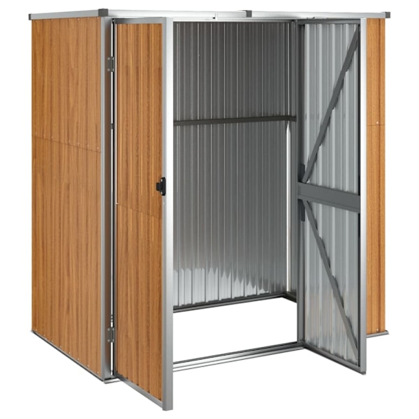 vidaXL Trädgårdsskjul brun 161x89x161 cm galvaniserat stål Brun