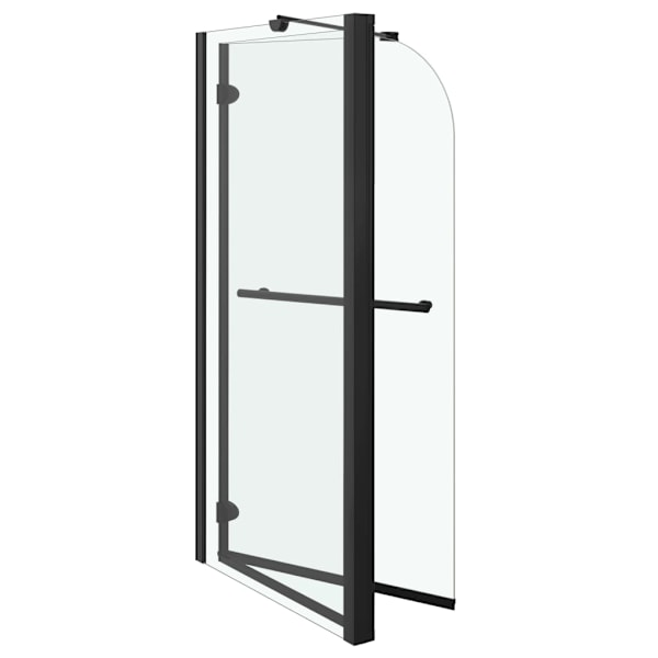 vidaXL Duschvägg fällbar ESG 120x68x130 cm svart