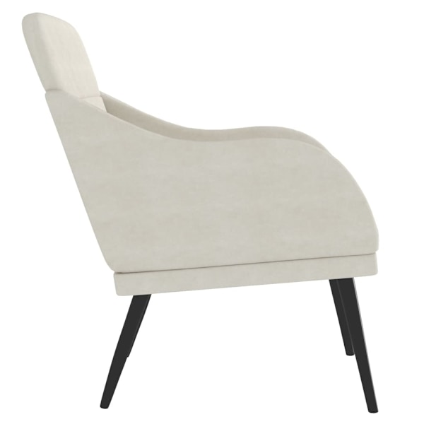 vidaXL Fåtölj gräddvit 63x76x80 cm sammet Kräm