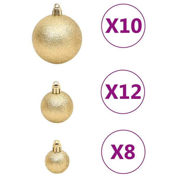 vidaXL Julgranskulor 111 delar guld polystyren Guld