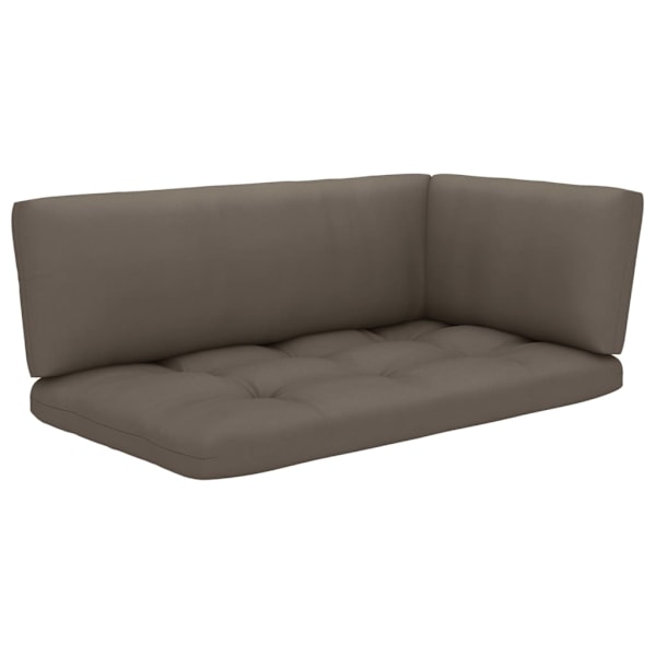 vidaXL Pallsoffa 2-sits med dynor impregnerad furu Taupe