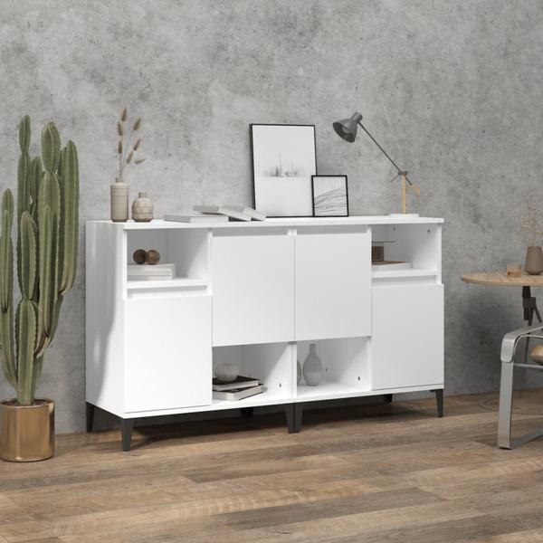 vidaXL Skänk 2 st vit 60x35x70 cm konstruerat trä Vit