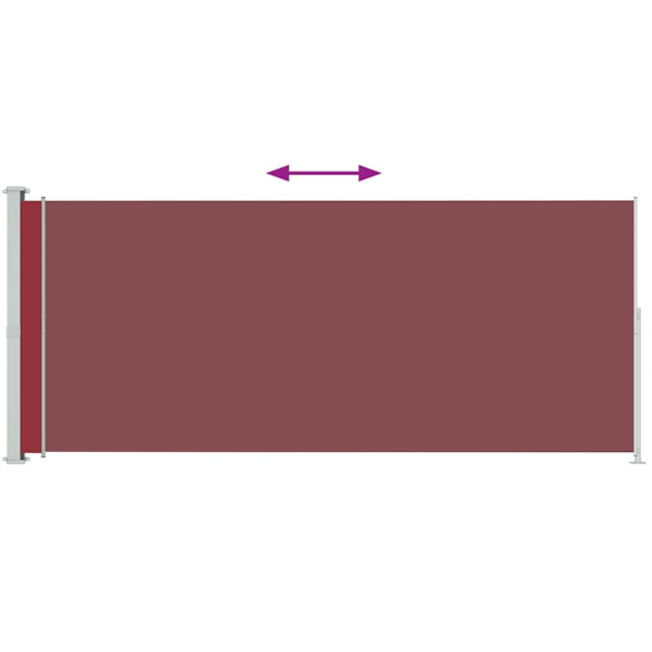vidaXL Infällbar sidomarkis 180x500 cm röd Röd