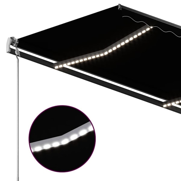 vidaXL Automatisk markis med vindsensor & LED 3x2,5 m antracit Antracit