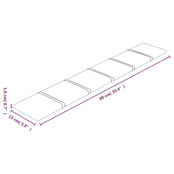 vidaXL Väggpaneler 12 st blå 90x15 cm tyg 1,62 m² Blå