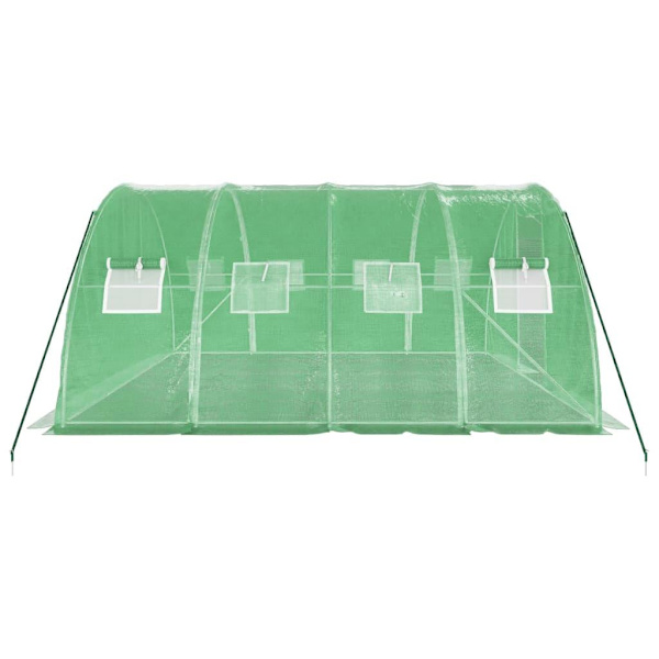 vidaXL Växthus med stålram grön 16 m² 4x4x2 m Grön