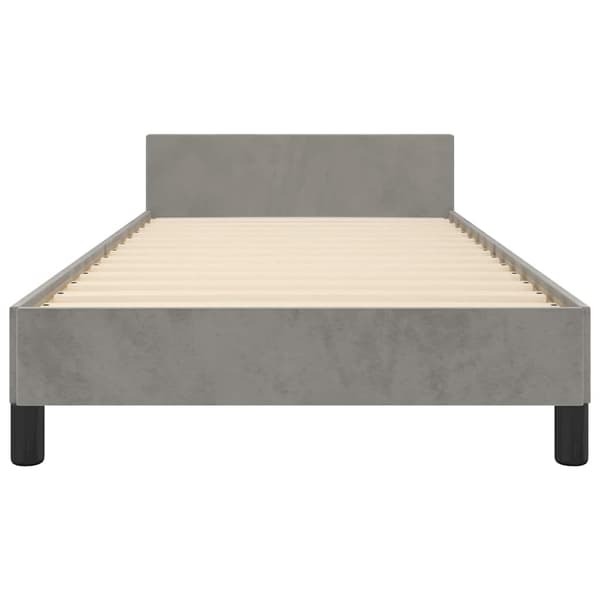 vidaXL Sängram utan madrass ljusgrå 100x200 cm sammet Grå
