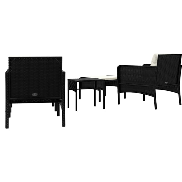 vidaXL Loungegrupp med dynor 5 delar konstrotting svart Svart