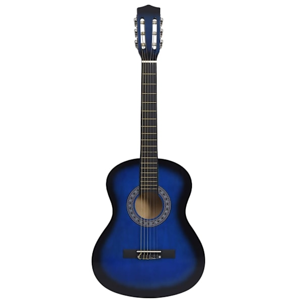 vidaXL Gitarr för nybörjare 8 delar klassisk blå 3/4 36" Blå