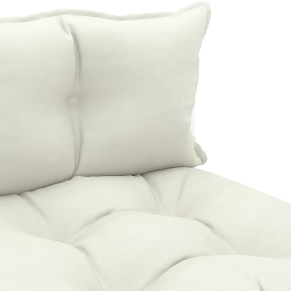 vidaXL Pallsoffa mittensektion med beige dynor trä Beige
