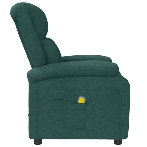 vidaXL Massagefåtölj mörkgrön tyg Grön