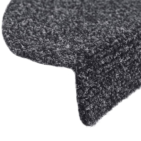 vidaXL Trappstegsmattor självhäftande 10 st mörkgrå 65x21x4 cm brodyr grå