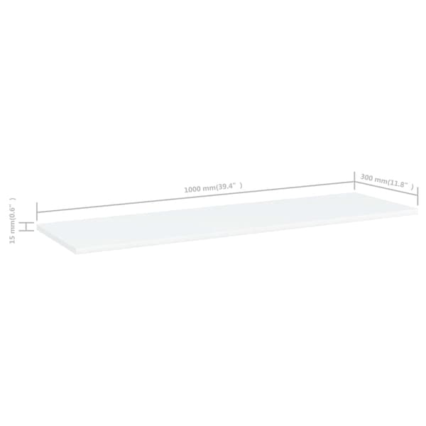 vidaXL Hyllplan 8 st vit 100x30x1,5 cm konstruerat trä Vit