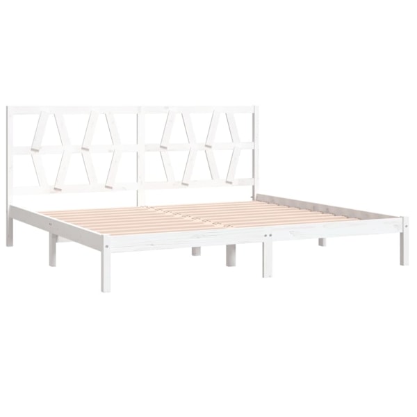 vidaXL Sängram vit massiv furu 200x200 cm Vit