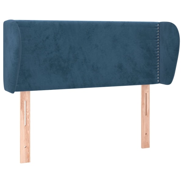 vidaXL Sänggavel med kanter mörkblå 93x23x78/88 cm sammet Blå