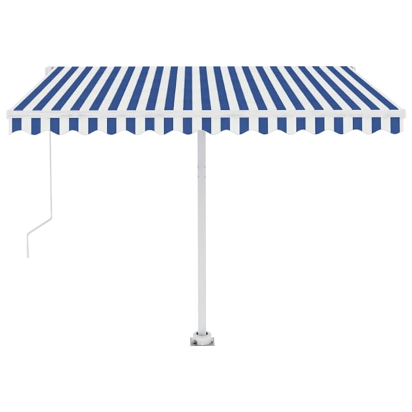 vidaXL Fristående markis automatisk 300x250 cm blå/vit Blå