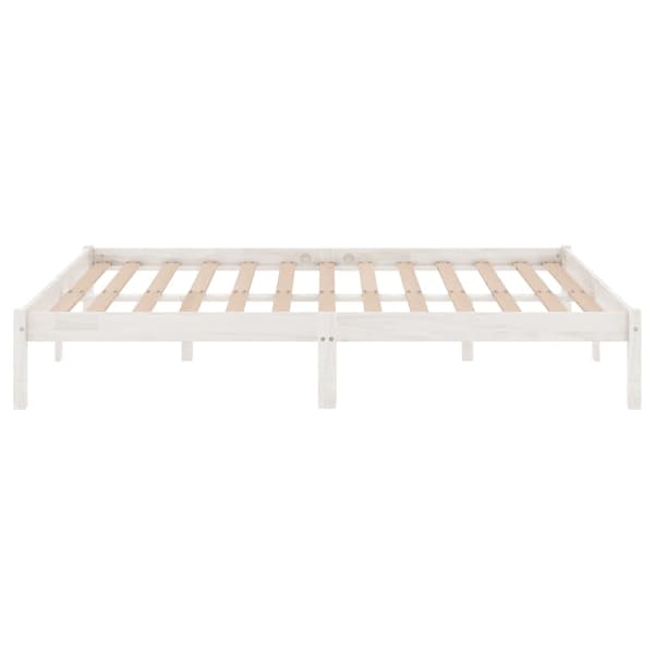 vidaXL Sängram vit massivt trä 180x200 cm Vit