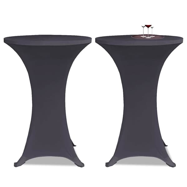 vidaXL Elastiskt bordsöverdrag 2 st 60 cm antracit Antracit