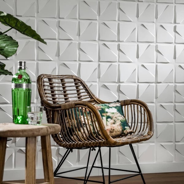 WallArt 3D Väggpaneler 24 st GA-WA29 feline Vit