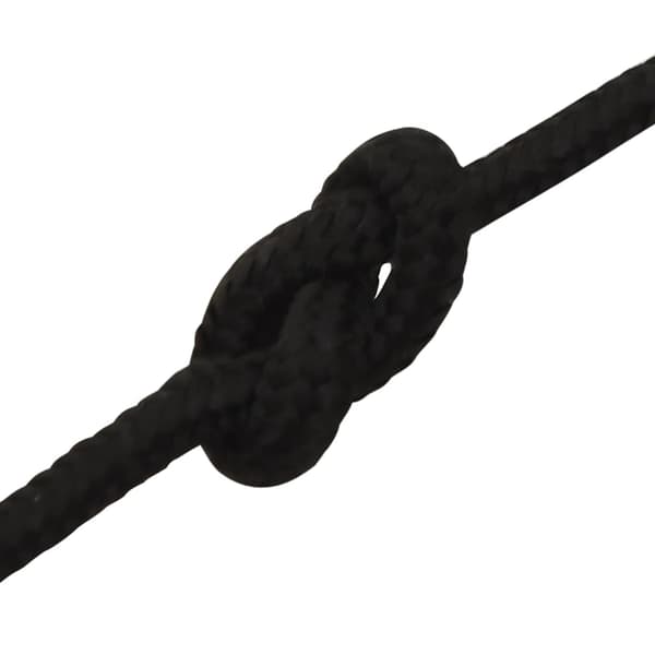 vidaXL Rep svart 5 mm 100 m polyester Svart