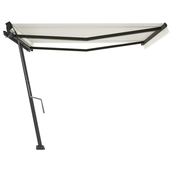 vidaXL Fristående markis manuellt infällbar 450x350 cm gräddvit Creme