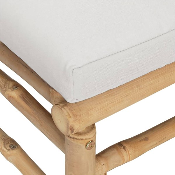 vidaXL Loungegrupp 6 delar ljusgråa dynor bambu Brun