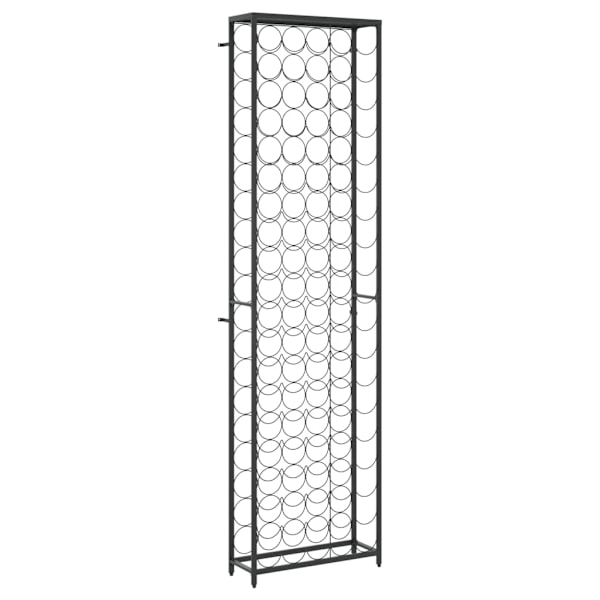 vidaXL Vinställ för 95 flaskor svart 54x18x200 cm smidesjärn Svart